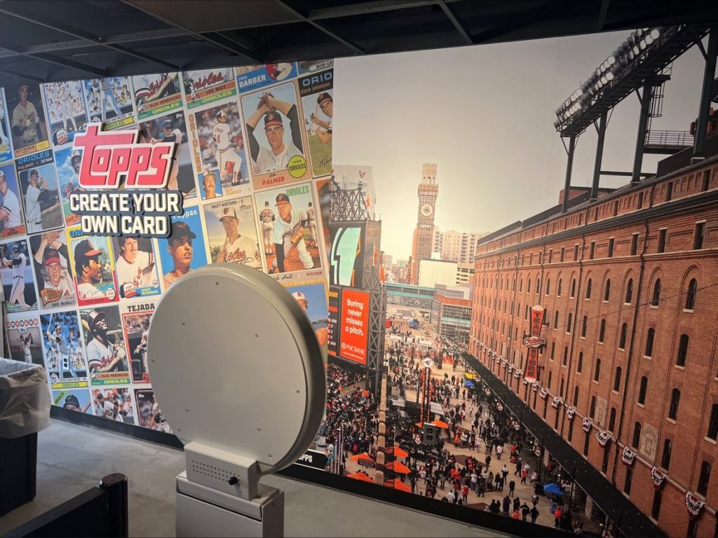 Large back wall with Camden Yards backdrop